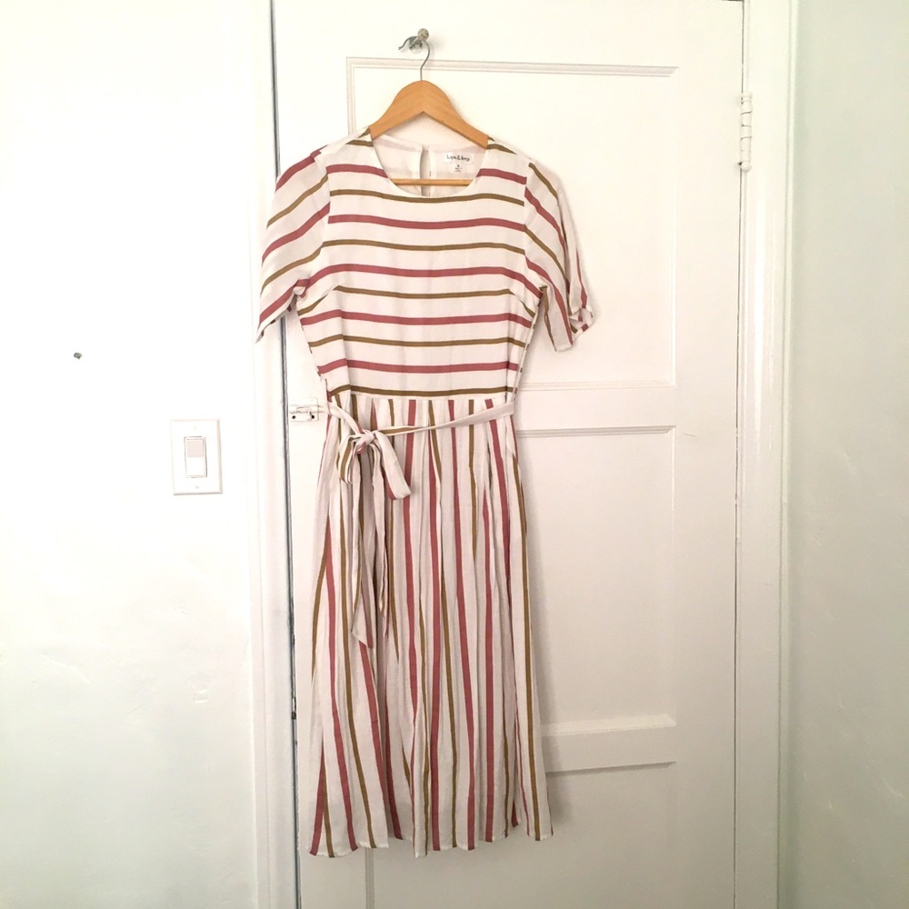 Wren and Ivory | striped midi dress